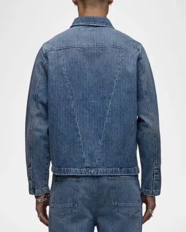 Hudson Men 's Stripe Denim Work Jacket | Thumbnail 2 Hudson Men 's Stripe Denim Work Jacket | Thumbnail 2