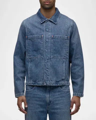 Hudson Men 's Stripe Denim Work Jacket | Thumbnail 3 Hudson Men 's Stripe Denim Work Jacket | Thumbnail 3