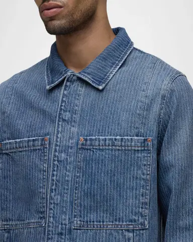Hudson Men 's Stripe Denim Work Jacket | Thumbnail 4 Hudson Men 's Stripe Denim Work Jacket | Thumbnail 4