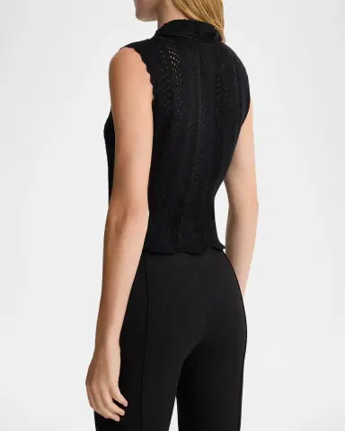 Smythe Club Collar Crochet Sleeveless Sweater | Thumbnail 2 Smythe Club Collar Crochet Sleeveless Sweater | Thumbnail 2