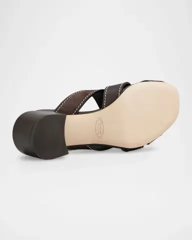 Tod 's Mixed Leather Block-Heel Sandals | Thumbnail 5 Tod 's Mixed Leather Block-Heel Sandals | Thumbnail 5