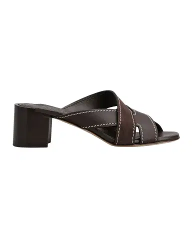 Tod 's Mixed Leather Block-Heel Sandals | Thumbnail 1 Tod 's Mixed Leather Block-Heel Sandals | Thumbnail 1
