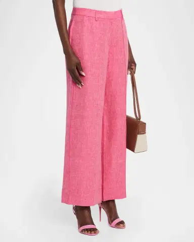 Elie Tahari The Kenna Wide-Leg Linen Trousers | Thumbnail 4 Elie Tahari The Kenna Wide-Leg Linen Trousers | Thumbnail 4