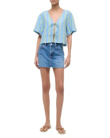 STAUD Ava Striped Linen Top | Thumbnail 1 STAUD Ava Striped Linen Top | Thumbnail 1