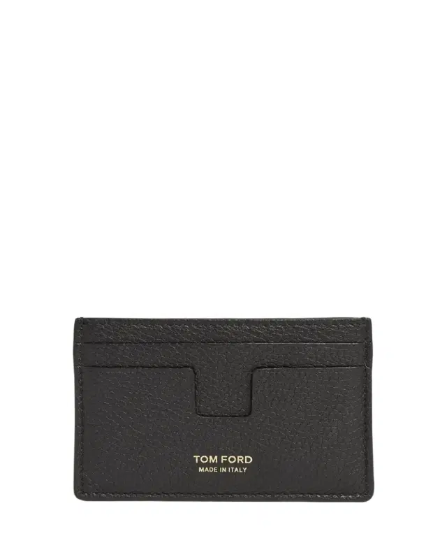 Men's T-Line Grained Leather Card Holder Men's T-Line Grained Leather Card Holder