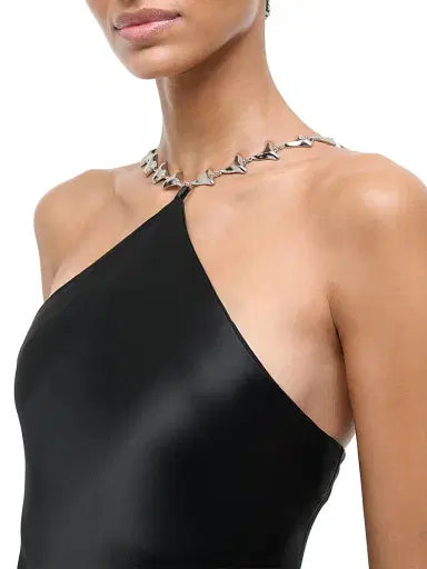 Staud Women's Cadence Chain-Strap Satin Maxi Dress - Black - Size 12 | Thumbnail 5 Staud Women's Cadence Chain-Strap Satin Maxi Dress - Black - Size 12 | Thumbnail 5