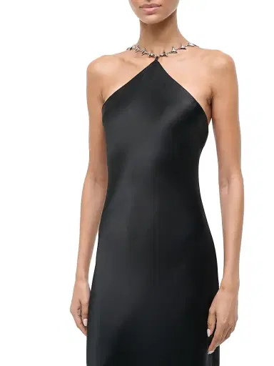Staud Women's Cadence Chain-Strap Satin Maxi Dress - Black - Size 12 | Thumbnail 6 Staud Women's Cadence Chain-Strap Satin Maxi Dress - Black - Size 12 | Thumbnail 6