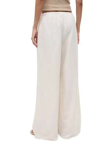 Staud Women's Mateo Linen Wide-Leg Drawstring Pants - Natural - Size XL | Thumbnail 5 Staud Women's Mateo Linen Wide-Leg Drawstring Pants - Natural - Size XL | Thumbnail 5