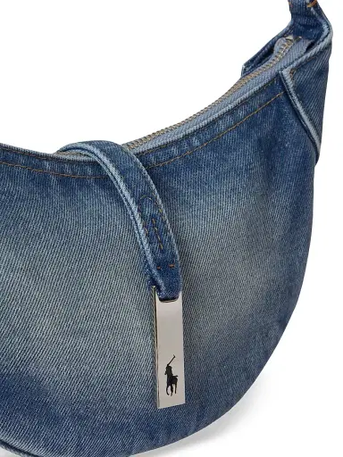 Polo Ralph Lauren Women's Small Denim Shoulder Bag | Thumbnail 5 Polo Ralph Lauren Women's Small Denim Shoulder Bag | Thumbnail 5