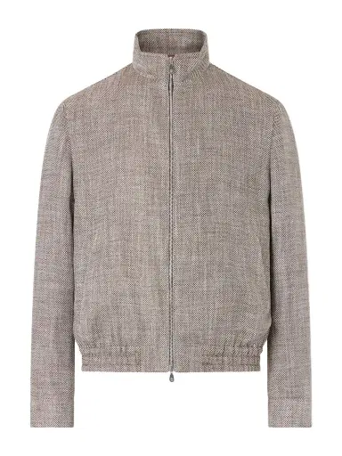 Brunello Cucinelli Herringbone Bomber Jacket - Men | Thumbnail 1 Brunello Cucinelli Herringbone Bomber Jacket - Men | Thumbnail 1
