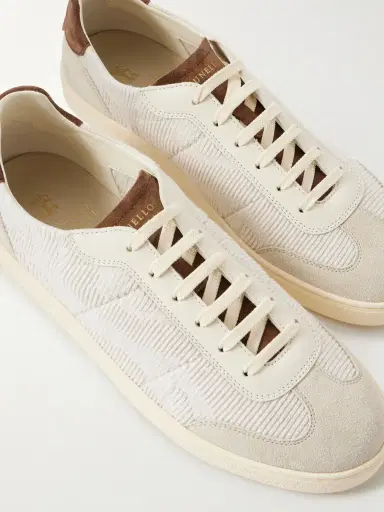 Brunello Cucinelli Suede and Cotton Sneakers - Men | Thumbnail 6 Brunello Cucinelli Suede and Cotton Sneakers - Men | Thumbnail 6