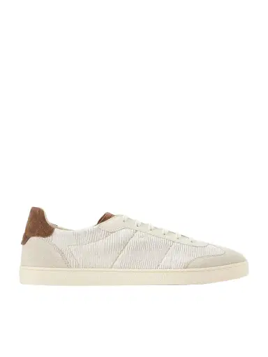 Brunello Cucinelli Suede and Cotton Sneakers - Men | Thumbnail 1 Brunello Cucinelli Suede and Cotton Sneakers - Men | Thumbnail 1
