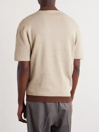 Beams Plus Leopard-Jacquard Cotton-Blend Half-Zip Polo Shirt - Men | Thumbnail 4 Beams Plus Leopard-Jacquard Cotton-Blend Half-Zip Polo Shirt - Men | Thumbnail 4