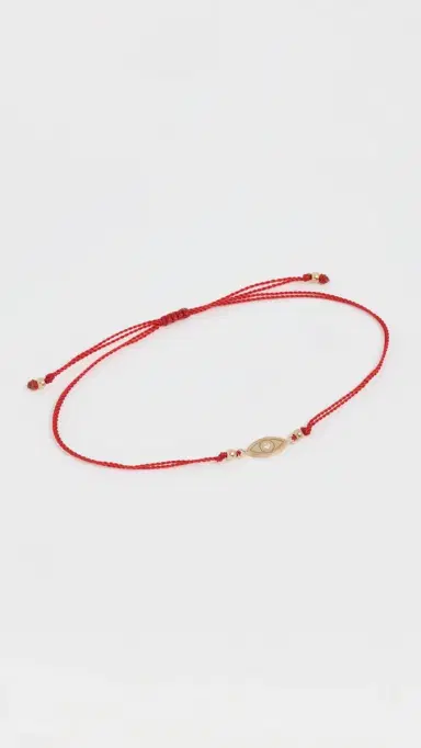 Zoë Chicco 14k Gold Midi Bitty Diamond Evil Eye Cord Bracelet Yellow Gold One Size | Thumbnail 2 Zoë Chicco 14k Gold Midi Bitty Diamond Evil Eye Cord Bracelet Yellow Gold One Size | Thumbnail 2