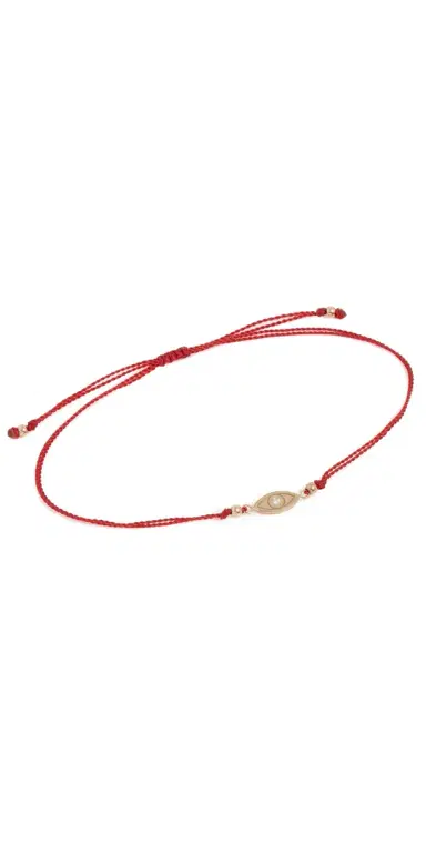 Zoë Chicco 14k Gold Midi Bitty Diamond Evil Eye Cord Bracelet Yellow Gold One Size | Thumbnail 1 Zoë Chicco 14k Gold Midi Bitty Diamond Evil Eye Cord Bracelet Yellow Gold One Size | Thumbnail 1