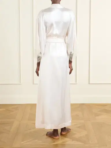 Carine Gilson Belted Lace-trimmed Silk-satin Robe | Thumbnail 3 Carine Gilson Belted Lace-trimmed Silk-satin Robe | Thumbnail 3