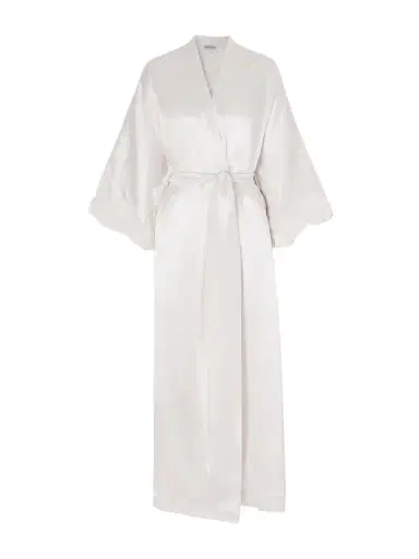 Carine Gilson Belted Lace-trimmed Silk-satin Robe | Thumbnail 1 Carine Gilson Belted Lace-trimmed Silk-satin Robe | Thumbnail 1