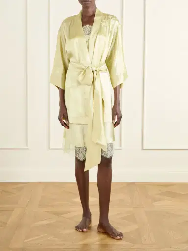 Carine Gilson Belted Embroidered Silk-satin Kimono | Thumbnail 2 Carine Gilson Belted Embroidered Silk-satin Kimono | Thumbnail 2