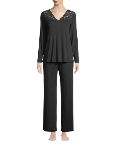 Hanro Moments Long Sleeve Pajama Set | Thumbnail 1 Hanro Moments Long Sleeve Pajama Set | Thumbnail 1