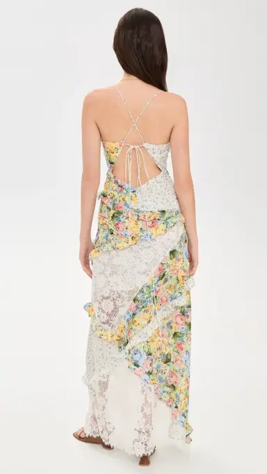For Love & Lemons Rosalyn Maxi Dress Yellowblue | Thumbnail 3 For Love & Lemons Rosalyn Maxi Dress Yellowblue | Thumbnail 3