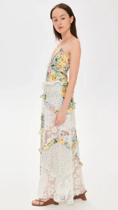 For Love & Lemons Rosalyn Maxi Dress Yellowblue | Thumbnail 4 For Love & Lemons Rosalyn Maxi Dress Yellowblue | Thumbnail 4