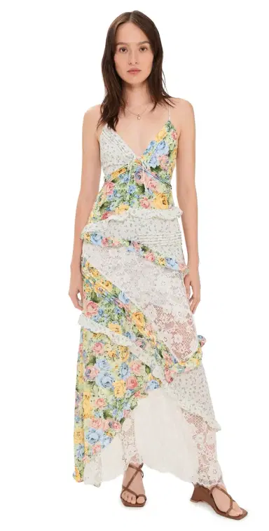 For Love & Lemons Rosalyn Maxi Dress Yellowblue | Thumbnail 1 For Love & Lemons Rosalyn Maxi Dress Yellowblue | Thumbnail 1
