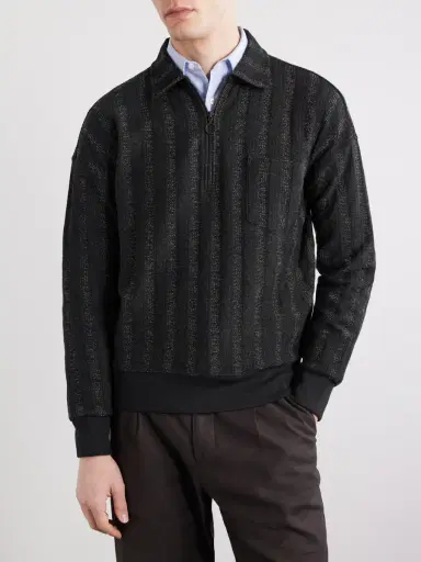 Oliver Spencer Lorimer Cotton-Blend Jacquard Half-Zip Sweater - Men | Thumbnail 3 Oliver Spencer Lorimer Cotton-Blend Jacquard Half-Zip Sweater - Men | Thumbnail 3
