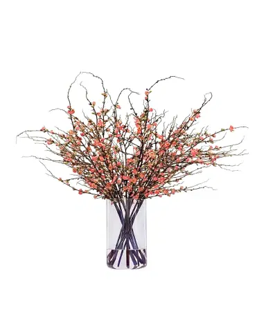 Winward Home Peach Blossom Faux Floral Arrangement in Vase | Thumbnail 2 Winward Home Peach Blossom Faux Floral Arrangement in Vase | Thumbnail 2