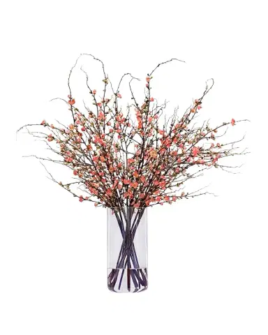 Winward Home Peach Blossom Faux Floral Arrangement in Vase | Thumbnail 1 Winward Home Peach Blossom Faux Floral Arrangement in Vase | Thumbnail 1