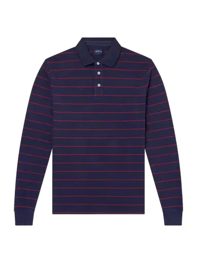 Noah Striped Cotton-Piqué Polo Shirt - Men | Thumbnail 1 Noah Striped Cotton-Piqué Polo Shirt - Men | Thumbnail 1