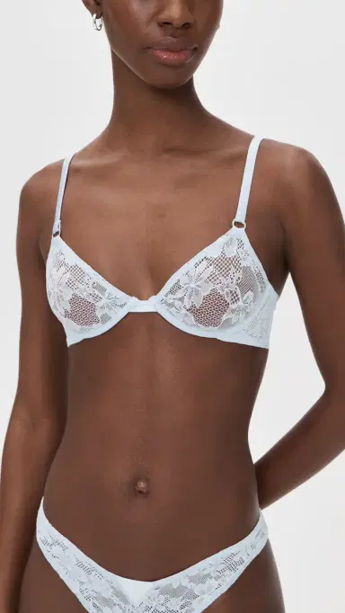 Fleur du Mal Fuller Cup Le Stretch Lace Demi Bra Forget Me Not | Thumbnail 2 Fleur du Mal Fuller Cup Le Stretch Lace Demi Bra Forget Me Not | Thumbnail 2