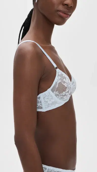 Fleur du Mal Fuller Cup Le Stretch Lace Demi Bra Forget Me Not | Thumbnail 4 Fleur du Mal Fuller Cup Le Stretch Lace Demi Bra Forget Me Not | Thumbnail 4