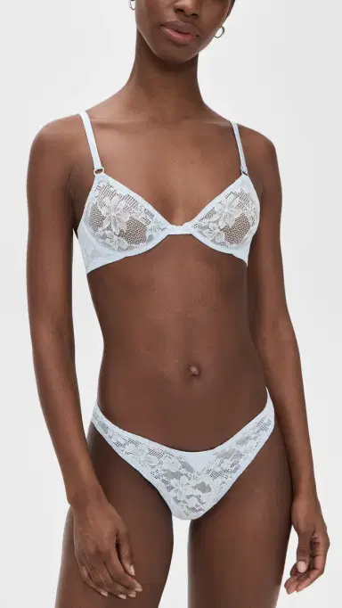 Fleur du Mal Fuller Cup Le Stretch Lace Demi Bra Forget Me Not | Thumbnail 5 Fleur du Mal Fuller Cup Le Stretch Lace Demi Bra Forget Me Not | Thumbnail 5