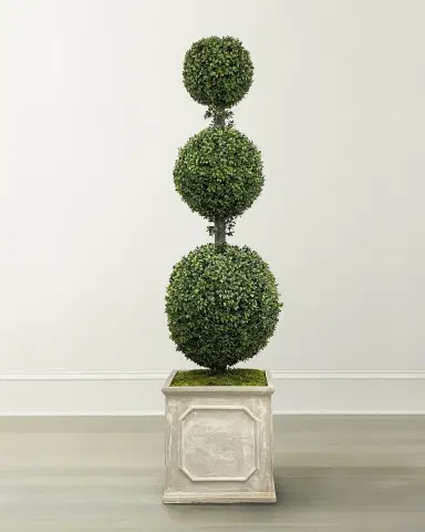 Winward Home Tall Boxwood Topiary in Square Planter | Thumbnail 1 Winward Home Tall Boxwood Topiary in Square Planter | Thumbnail 1