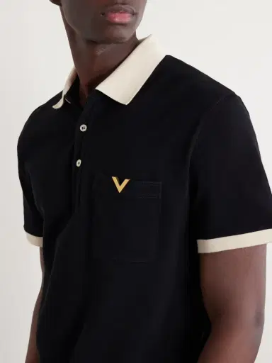 Valentino Garavani VGold Cotton-Piqué Polo Shirt - Men | Thumbnail 5 Valentino Garavani VGold Cotton-Piqué Polo Shirt - Men | Thumbnail 5