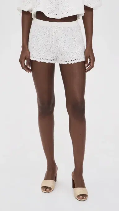 For Love & Lemons Willa Eyelet Shorts White | Thumbnail 2 For Love & Lemons Willa Eyelet Shorts White | Thumbnail 2