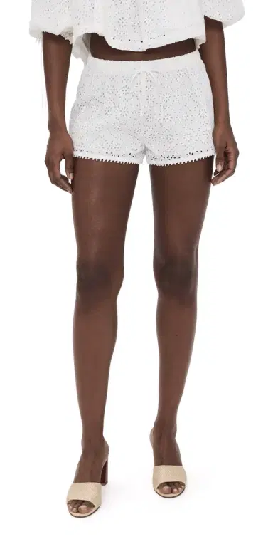 For Love & Lemons Willa Eyelet Shorts White | Thumbnail 1 For Love & Lemons Willa Eyelet Shorts White | Thumbnail 1