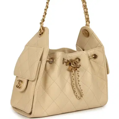 Chanel Chanel Mini 25 Hobo Bag Light Beige Caviar Antique Gold Hardware | Thumbnail 2 Chanel Chanel Mini 25 Hobo Bag Light Beige Caviar Antique Gold Hardware | Thumbnail 2