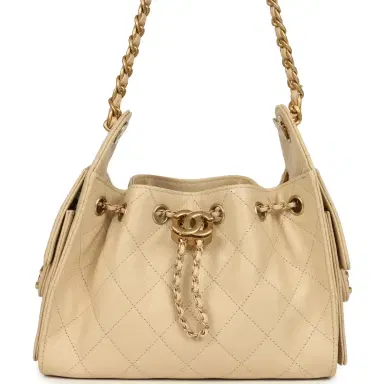 Chanel Chanel Mini 25 Hobo Bag Light Beige Caviar Antique Gold Hardware | Thumbnail 1 Chanel Chanel Mini 25 Hobo Bag Light Beige Caviar Antique Gold Hardware | Thumbnail 1