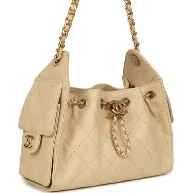 Chanel Chanel Mini 25 Hobo Bag Light Beige Caviar Antique Gold Hardware | Thumbnail 2 Chanel Chanel Mini 25 Hobo Bag Light Beige Caviar Antique Gold Hardware | Thumbnail 2