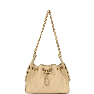Chanel Chanel Mini 25 Hobo Bag Light Beige Caviar Antique Gold Hardware | Thumbnail 7 Chanel Chanel Mini 25 Hobo Bag Light Beige Caviar Antique Gold Hardware | Thumbnail 7