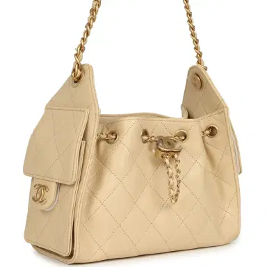 Chanel Chanel Mini 25 Hobo Bag Light Beige Caviar Antique Gold Hardware | Thumbnail 2 Chanel Chanel Mini 25 Hobo Bag Light Beige Caviar Antique Gold Hardware | Thumbnail 2