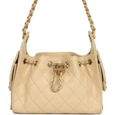 Chanel Chanel Mini 25 Hobo Bag Light Beige Caviar Antique Gold Hardware | Thumbnail 1 Chanel Chanel Mini 25 Hobo Bag Light Beige Caviar Antique Gold Hardware | Thumbnail 1