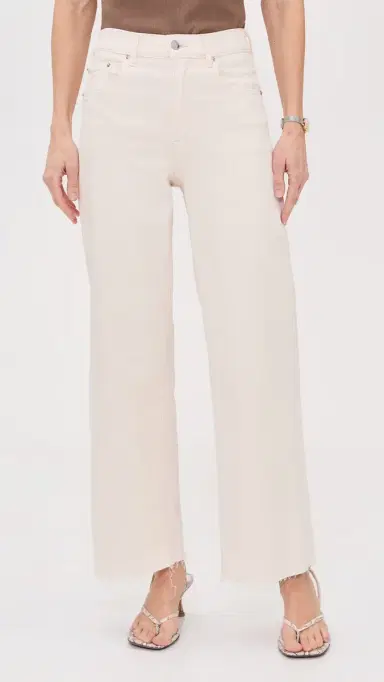 Le Jean Petite Column Raw Hem Jeans Bone | Thumbnail 2 Le Jean Petite Column Raw Hem Jeans Bone | Thumbnail 2