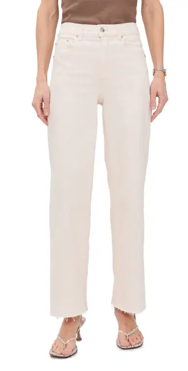 Le Jean Petite Column Raw Hem Jeans Bone | Thumbnail 1 Le Jean Petite Column Raw Hem Jeans Bone | Thumbnail 1