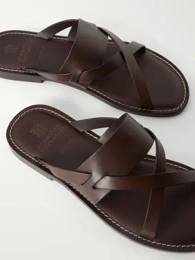 Brunello Cucinelli Leather Sandals - Men | Thumbnail 4 Brunello Cucinelli Leather Sandals - Men | Thumbnail 4