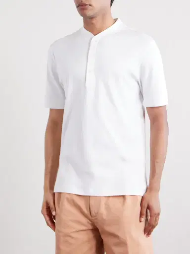 Brunello Cucinelli Ribbed Jersey Henley T-Shirt - Men | Thumbnail 3 Brunello Cucinelli Ribbed Jersey Henley T-Shirt - Men | Thumbnail 3