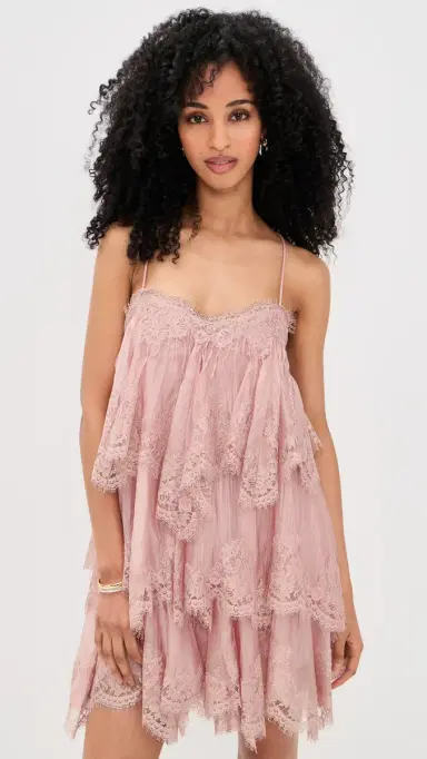 Aje Ophelia Lace Mini Dress Fawn Pink | Thumbnail 2 Aje Ophelia Lace Mini Dress Fawn Pink | Thumbnail 2