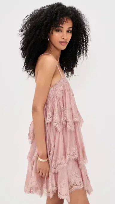 Aje Ophelia Lace Mini Dress Fawn Pink | Thumbnail 4 Aje Ophelia Lace Mini Dress Fawn Pink | Thumbnail 4