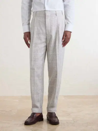 Brunello Cucinelli Pleated Checked Wool-Blend Suit Trousers - Men | Thumbnail 3 Brunello Cucinelli Pleated Checked Wool-Blend Suit Trousers - Men | Thumbnail 3